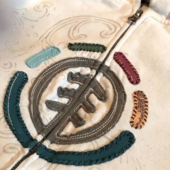 Vintage 1990’s Element Short Sleeve Zip Up Hoodie Sweatshirt w/ appliqué S - M - Picture 2 of 13